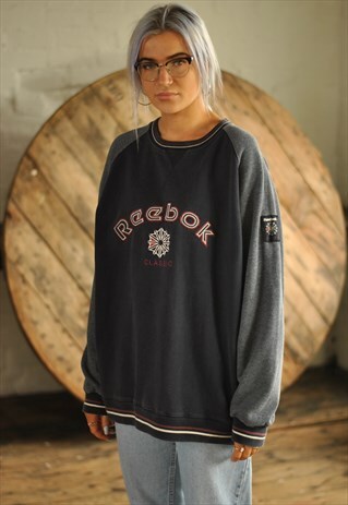 90S REEBOK BIG LOGO SPELL OUT SWEATER