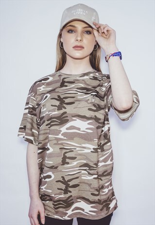 ART DISCO 'PEACE SIGN' DESERT CAMO T-SHIRT