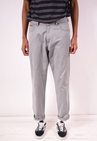WRANGLER MENS VINTAGE TROUSERS W33 L32 GREY 90S