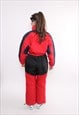 VINTAGE ONE PIECE SKI SUIT, 90S RED SNOWSUIT, WOMEN SKI 