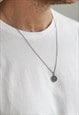 Eye coin necklace for men silver chain pendant protection