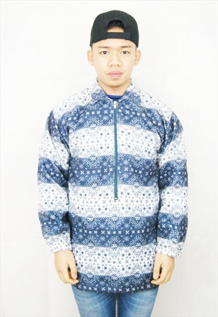 CRAZY PRINT FLEECE 1/4 ZIP TOP (1990'S)