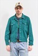 VINTAGE GREEN DENIM JACKET SPRING MEN SIZE M