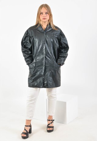 VINTAGE REAL LEATHER OVERSIZE COAT