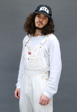Vintage Dickies Dungarees in Off White.