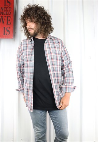 VINTAGE CHECK FLANNEL OVERSIZED GRUNGE INDI SHIRT