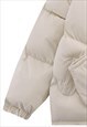 GLOVE POCKETS BOMBER JACKET GRUNGE RETRO PUFFER IN OFF WHITE