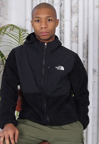 VINTAGE THE NORTH FACE HOODED DENALI FLEECE BLACK