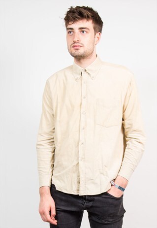 90'S VINTAGE BEIGE CORD SHIRT