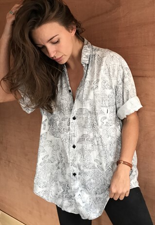 PATTERNED OVERSIZED RETRO VINTAGE UNISEX FESTIVAL SHIRT