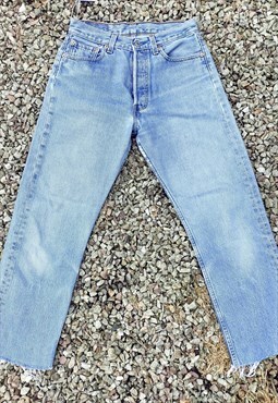 Vintage 80's Blue Straight Leg Cropped Levi Jeans