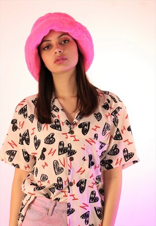 neon pink bucket hat