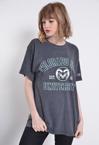 VINTAGE CHAMPION COLORADO STATE UNIVERSITY T-SHIRT GREY