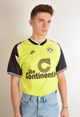 RARE VINTAGE NIKE FOOTBALL SHIRT BVB DORTMUND 90'S (2566)