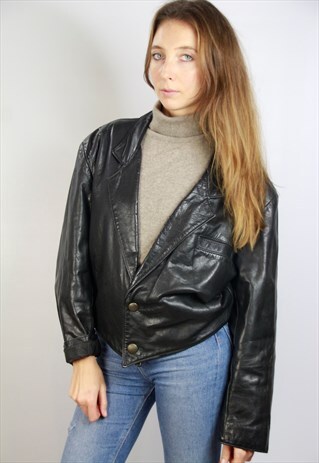80S LEATHER JACKET / BIKER JACKET VINTAGE