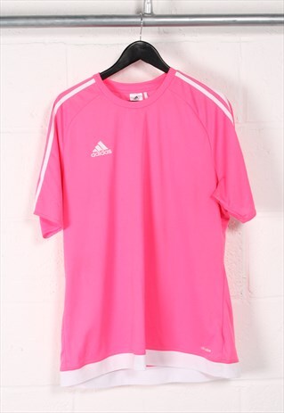 Vintage Adidas T-Shirt in Pink Crewneck Sports Top XL