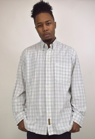 VINTAGE 90S TIMBERLAND LIGHT BLUE CHECK SHIRT
