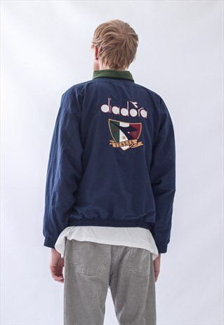 VINTAGE MENS DIADORA TRACK SUIT TEAM BIG LOG JACKET