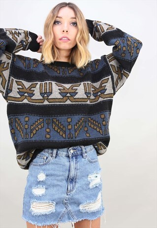 VINTAGE OVERSIZED PATTERNED JUMPER