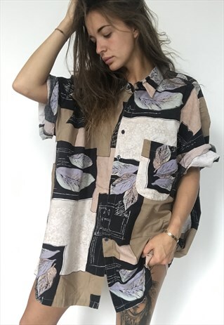 PATTERNED OVERSIZED RETRO VINTAGE UNISEX FESTIVAL SHIRT