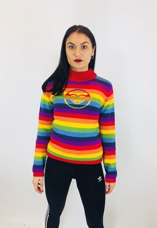 VINTAGE QUICKSILVER BOHO RAINBOW FESTIVAL JUMPER