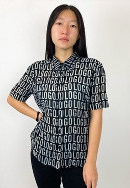 Vintage 90s LOGO pattern shirt 