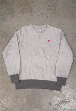Vintage Nike Sweatshirt Grey with Embroidered Logo