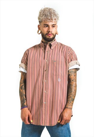VINTAGE 80S TOMMY HILFIGER SHORT SLEEVE SHIRT / S6305