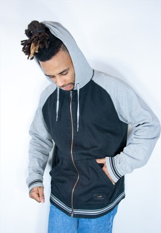 CHAMPION VINTAGE EMBROIDED HOODIE GREY