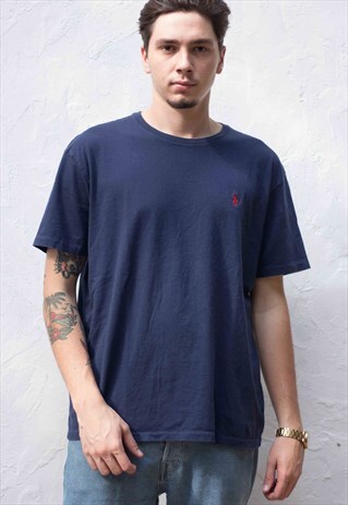 VINTAGE POLO RALPH LAUREN T-SHIRT LOGO 90S L 6.6