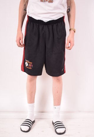 NIKE MENS VINTAGE SHORTS LARGE BLACK 90S