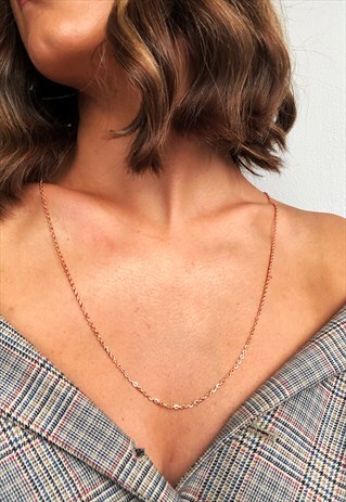 14" ESSENTIAL CURB NECKLACE CHAIN - ROSE GOLD