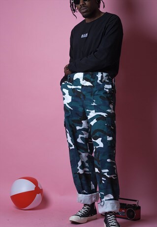 RARE BLUE CAMO TROUSERS
