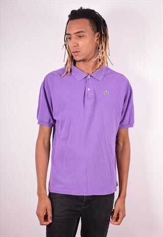 LACOSTE MENS VINTAGE POLO SHIRT XL PURPLE 90S