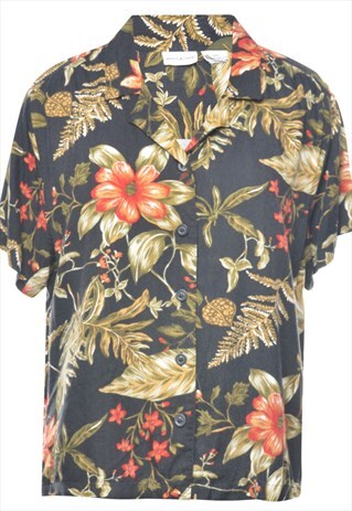 WHITE STAG FLORAL SHIRT - L