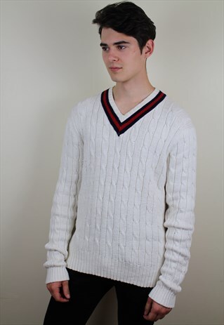 VINTAGE WHITE RALPH LAUREN JUMPER