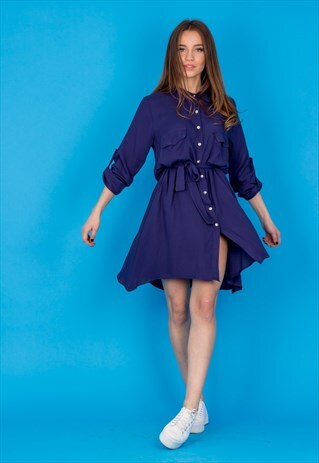 SELF-TIE SHIRT DRESS