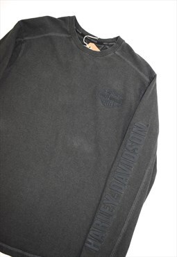 Vintage Y2k Harley Davidson Dark Grey  Logo  Sweatshirt 