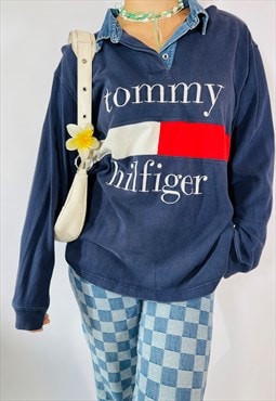 Vintage 90s Tommy Hilfiger Embroidered Rugby Sweatshirt