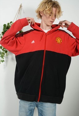 Vintage 90s Adidas Manchester united Hoodie With Logo