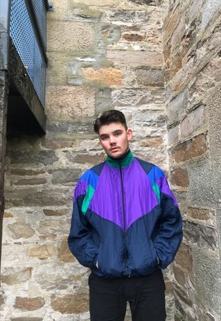 VINTAGE UNISEX OVERSIZED FESTIVAL WINDBREAKER SHELL JACKET