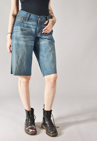 VINTAGE LEVI'S 676 DENIM SHORTS DARK BLUE