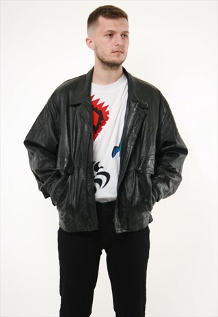 90S VINTAGE OLDSCHOOL LEATHER RARE JACKET 14170