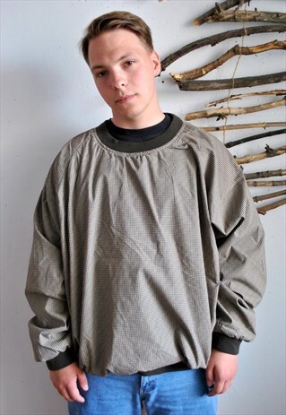 VINTAGE PLAID SPORT OVERSIZE SWEATSHIRT