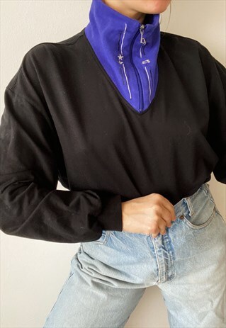 VINTAGE 80S BENGER 1/4 ZIP THIN SWEATSHIRT JUMPER PULLOVER
