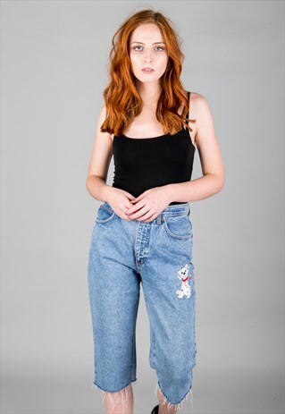 VINTAGE REWORKED EMMANUEL SCHVILI CROP JEANS