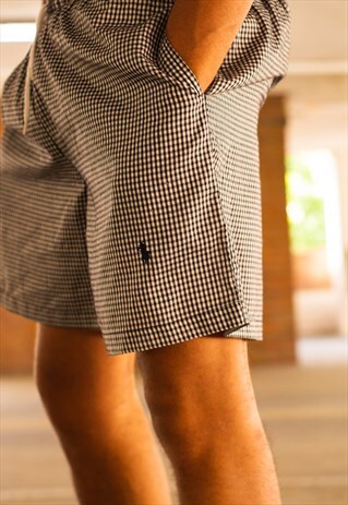 VINTAGE POLO RALPH LAUREN SWIMMING TRUNKS IN WHITE & BLACK