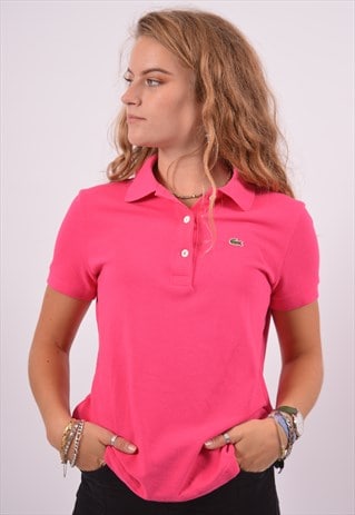 pink lacoste polo