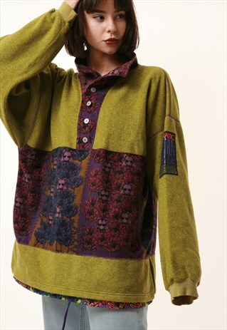 90S ITALIAN VINTAGE OLDSCHOOL ACORUS FLEECE JUMPER 16109