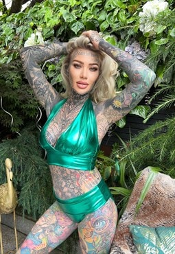 Metallic Emerald Green Bikini Bottoms 